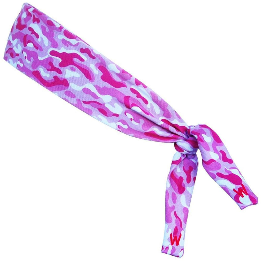 Pink Camo Elastic Tie 2.25 Inch Headband - Wicked Headbands