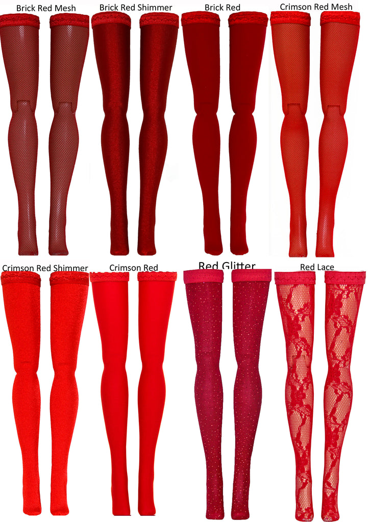 Red Doll Stockings to fit 1/3 Adult BJD dolls - Doll Chateau - Obitsu - Volks - Maskcat - Obitsu - Fairyland