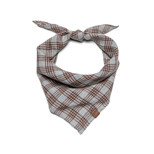 Cloud7 | Bandana Check Brown – Cyan - Hund von Eden