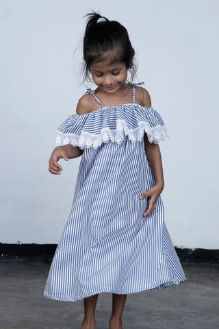 Hand Woven dress with cotton skirt