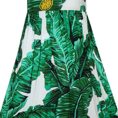 Girls Dress Green Leaf Print Pineapple Dragonfly Size 5-10 Years