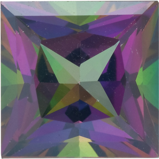 Natural Fine Mystic Green Topaz - Square Princess - Brazil - Top Grade - NW Gems & Diamonds
