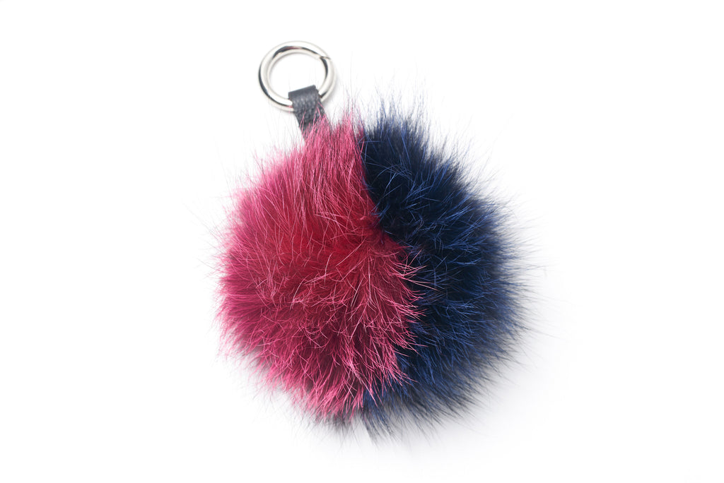 Two-Tone Fox Pompom with Ring