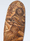 Pania in converstation with Tangaroa hand painted wine barrel art board by Michel Tuffery