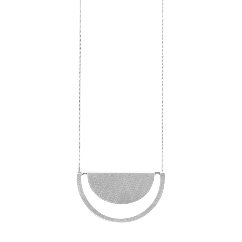 Halskette Tara half Circle rhodium