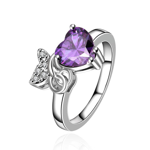 Petite Purple Citrine Gem with Jewels Insert Ring - rubiquejewelry.com