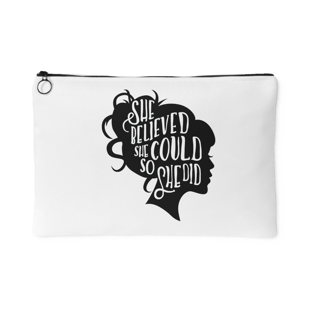 She Believed She Could So She Did 1 Accessory Pouch (White) - 2 Sizes