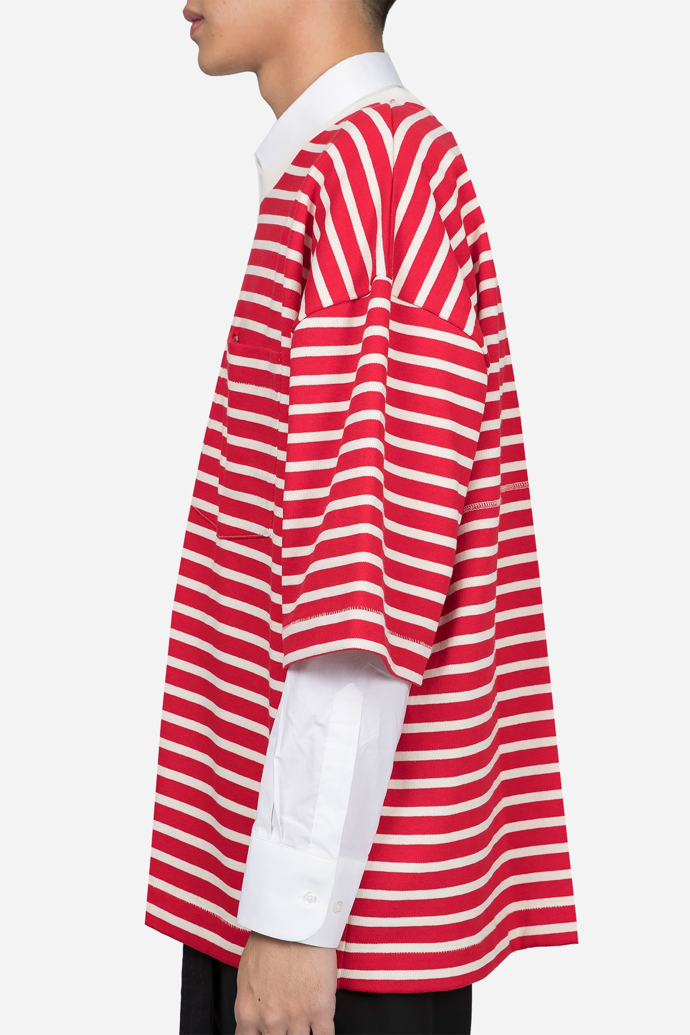 Desert Stripe White T-shirt Red
