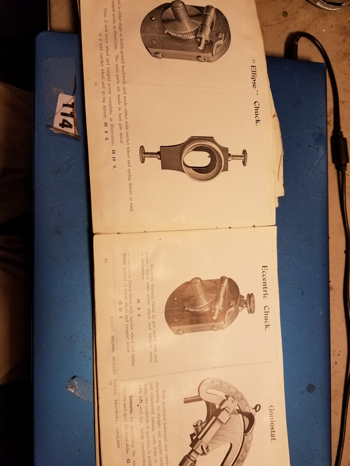 Book: ILLUSTRATED PRICE LIST (SECTION C) OF ACCESSORIES FOR LATHES, TOOLS, &C. MANUFACTURED BY HENRY MILNES, INGLEBY WORKS, BRADFORD ENGLAND - 72759R