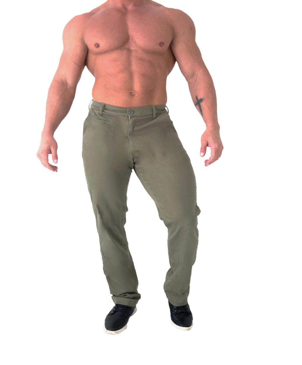 Men's Athletic Fit Chino | Keirin Cut Chino - Army Green