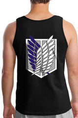Attack on Titan Blue Ink POCKET On FRONT Singeki no Kyojin Men Tank Top