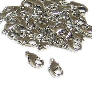 JS-002 Lobster Claw Clasp - 200 pcs Silvertone - DisplayImporter.com - 1