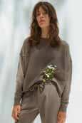 Cut-off Sweatshirt <br> Gray Green