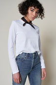 Scallop L/S Babe Tee <br> White