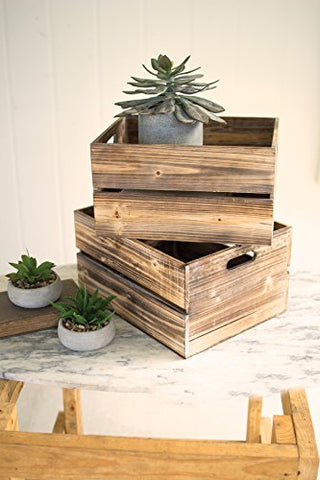S Of 2 Wooden Slatted Boxes - Les Spectacles French Industrial