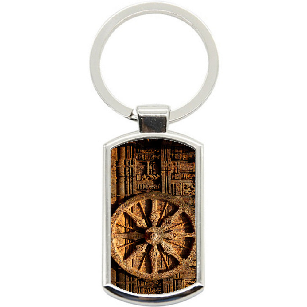 KeyRing Stainless Steel Key Chain Ring - Dharma Wheel Y00045