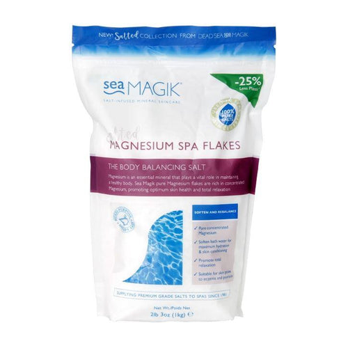 Bath Balls & Slabs Etc - Dead Sea Spa Magik - Salted Magnesium Spa Flakes Pouch (1kg)