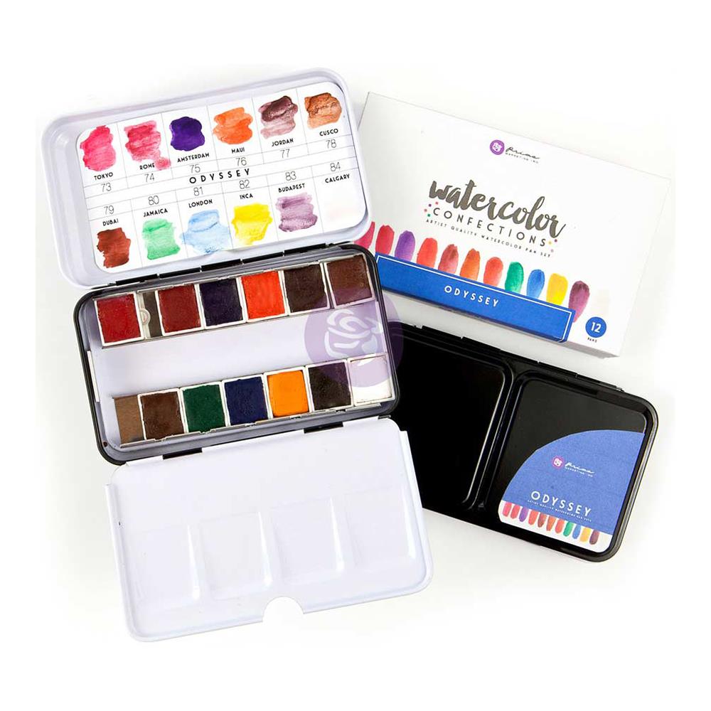 Odyssey Prima Watercolor Confections Watercolor Pans 12/Pkg - Artified Shop