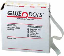 Glue Dots®, rolls of 4,000 dots, low profile (.014" thick)
