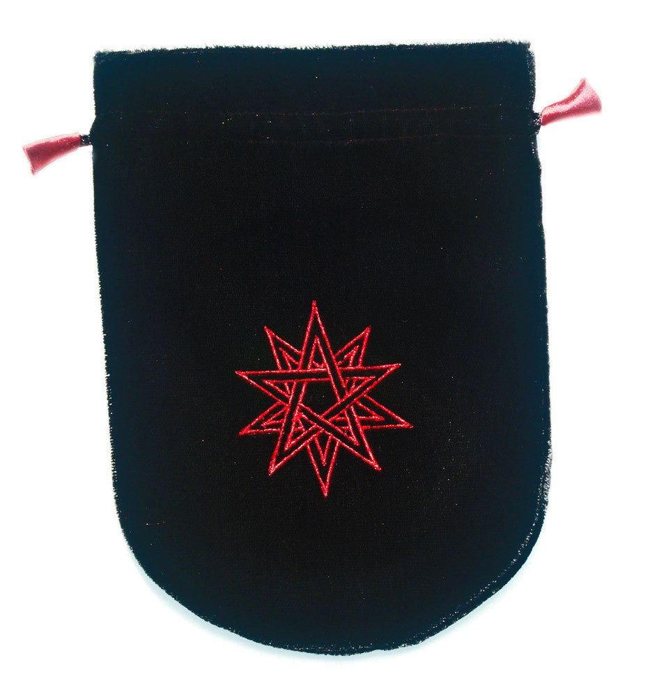 VTB01 - Black Velvet Double Pentagram Tarot Bag (Tarot Bags)