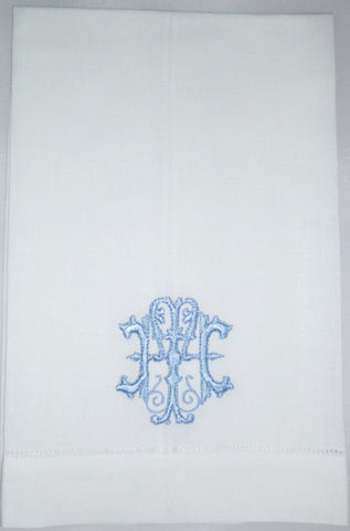 Made to Order Antique Font Hemstitched Hand Towel