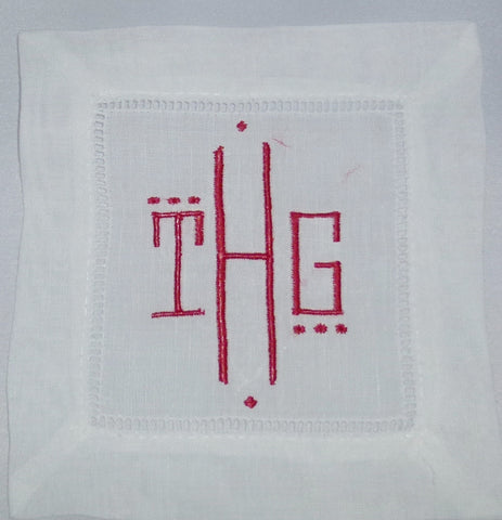 6 Made to Order Montgomery Font Cotten/Linen Cocktail Napkins