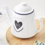 Couples Personalised Enamel Teapot