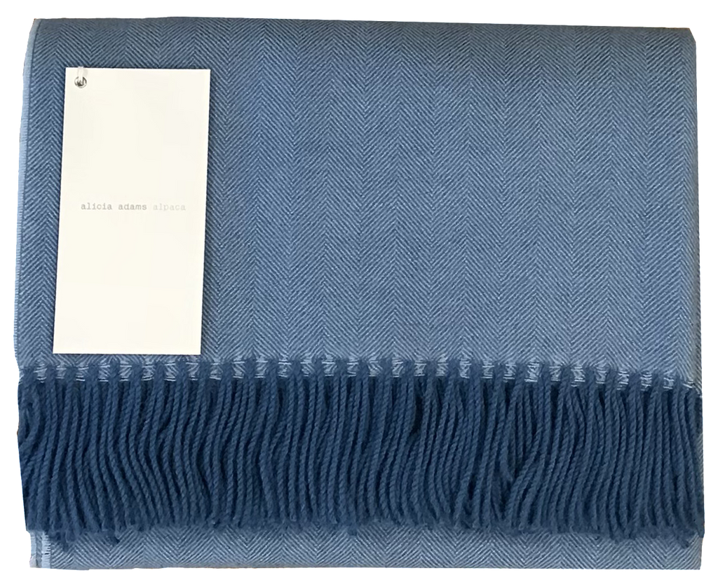 Sky Blue Alpaca Throw