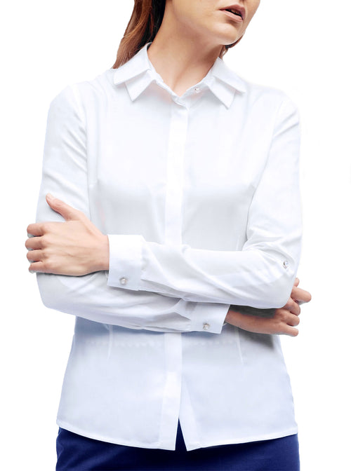 ODER White Bamboo Shirt with Adjustable Sleeves