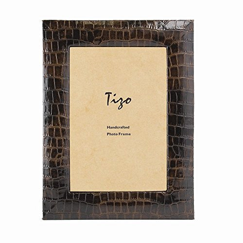 Brown Crocodile Textured Faux Leather 5x7 Frame - shopvistar
