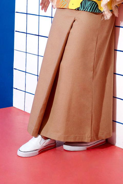 The KITA Folded Skirt - Sand Brown