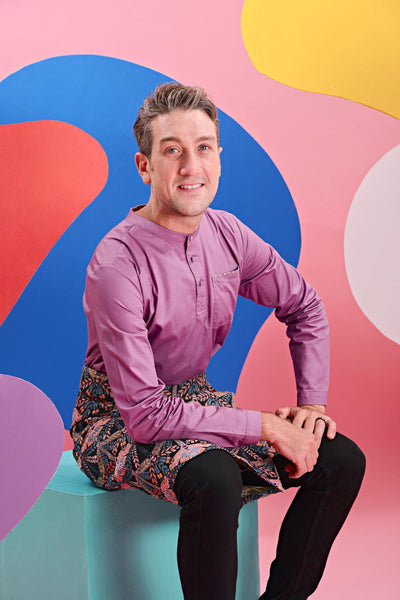 The Pelangi Men Kurta - Light Purple