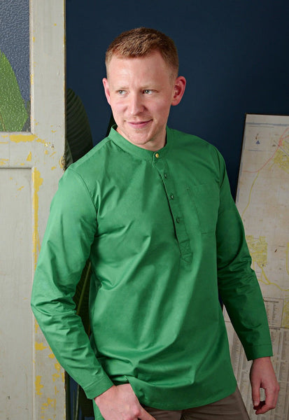 The Cerita Men Kurta - Pandan Green