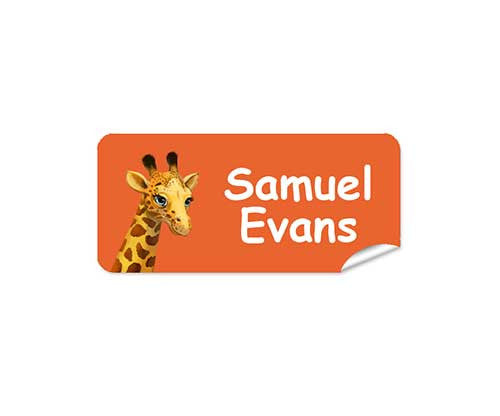 Giraffe Orange 48pk Labels - Rectangle