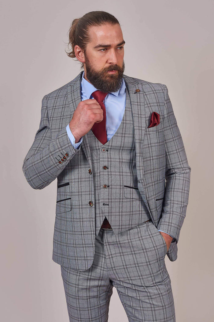 Robert Simon Light Grey Check Blazer 36R