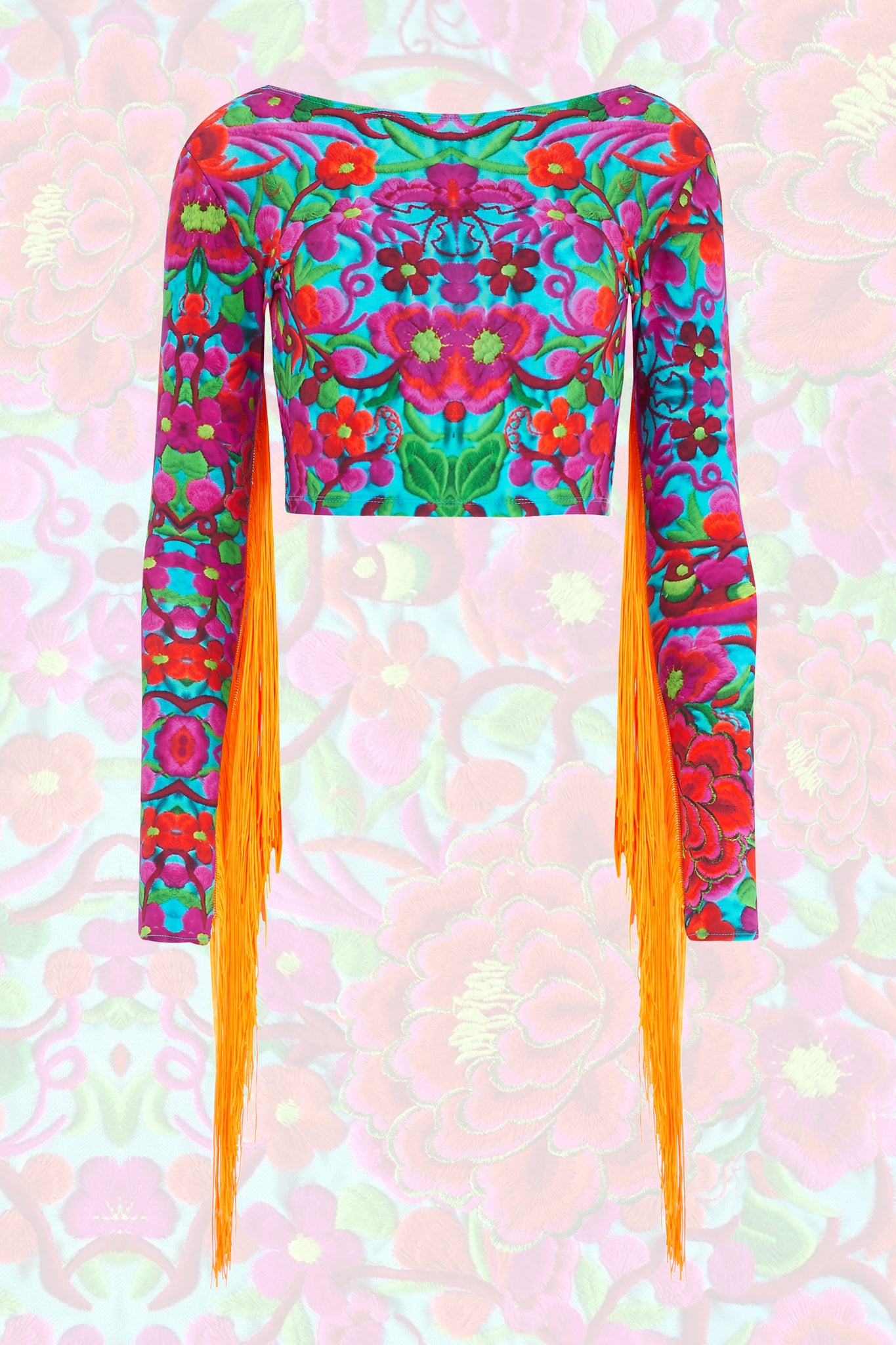 Folklorico Festival Fringed Crop Top
