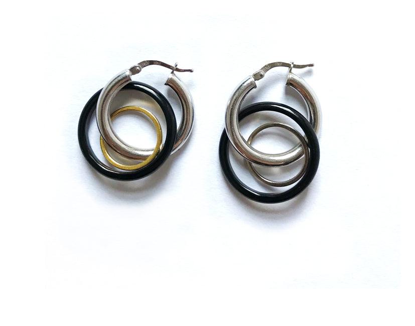 Double O black mini hoop