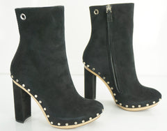 Proenza Schouler Studded Black Suede Platform Ankle Boots SZ 35 Chunky NIB $1050