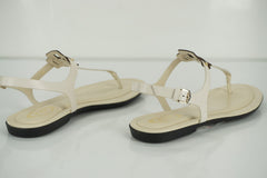 Tods Gomma T Strap Leather Thong Sandals size 36 Ankle Strap NIB $465