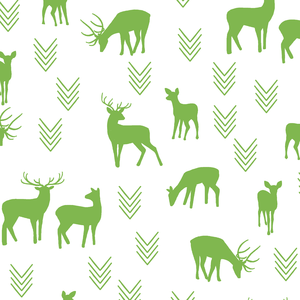 Hawthorne Threads - Deer Silhouette on White - Deer Silhouette on White in Greenery