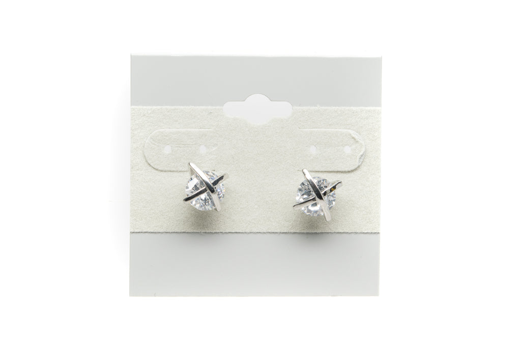 Solitaire with Cubic Zirconia Fashion Earrings - Orti Jewelry
