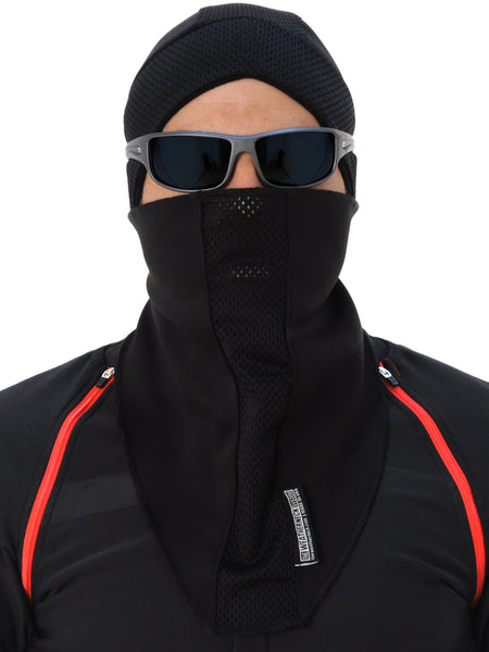 black balaclava - a sports face mask for winter sports like running, cycling, motorcycling etc.