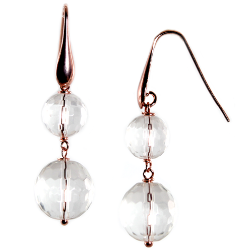 SIMPLY ITALIAN 'BRIGHT CRYSTAL DOUBLE DROP EARRINGS'