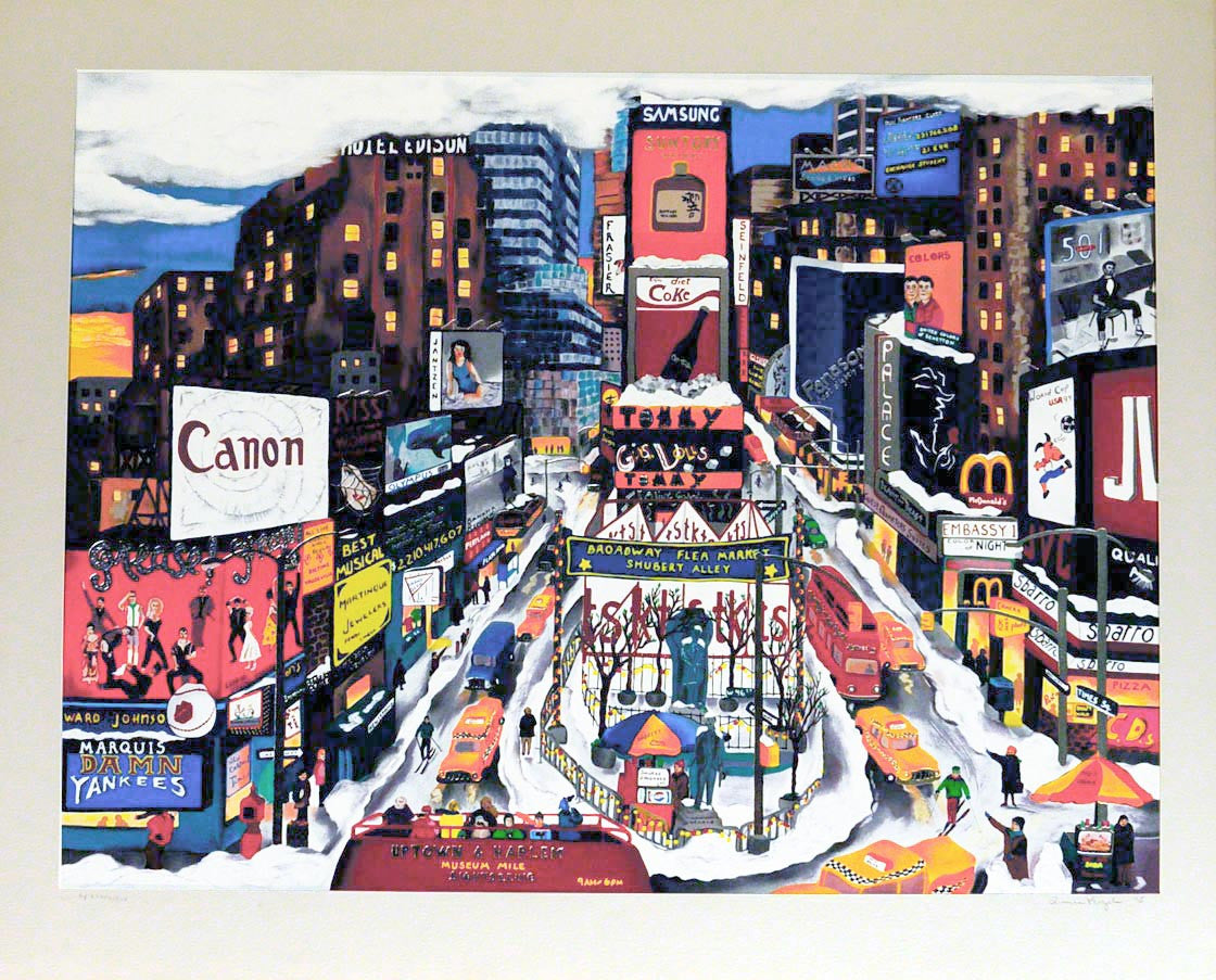 Linnea Pergola Times Square in the Snow