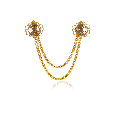 Signature Silver Crystal Flower Cunfflinks