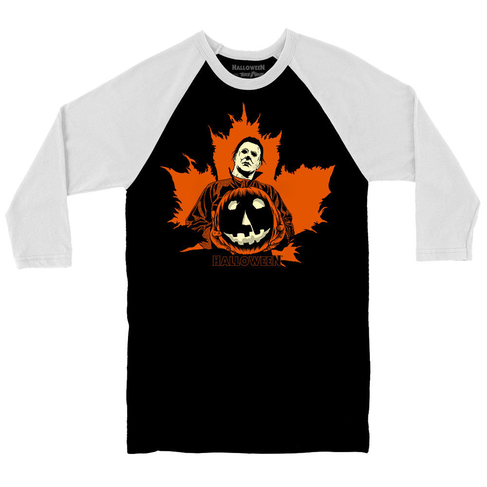 John Carpenter's Halloween Michael Myers Pumpkin King Horror Movie Baseball Raglan T-Shirt