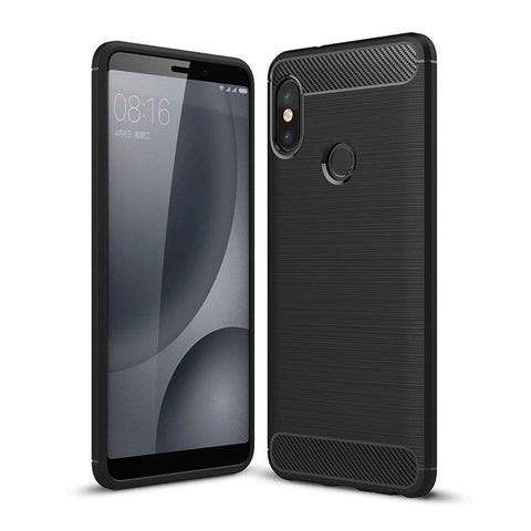 Creative Case Estuche Silicon Diseño Fibra de Carbono para Xiaomi Redmi Note 5 Pro