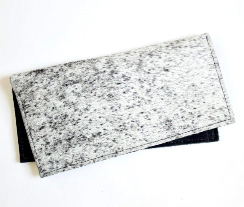 The Ida Long Wallet // Salt & Pepper Hair-On