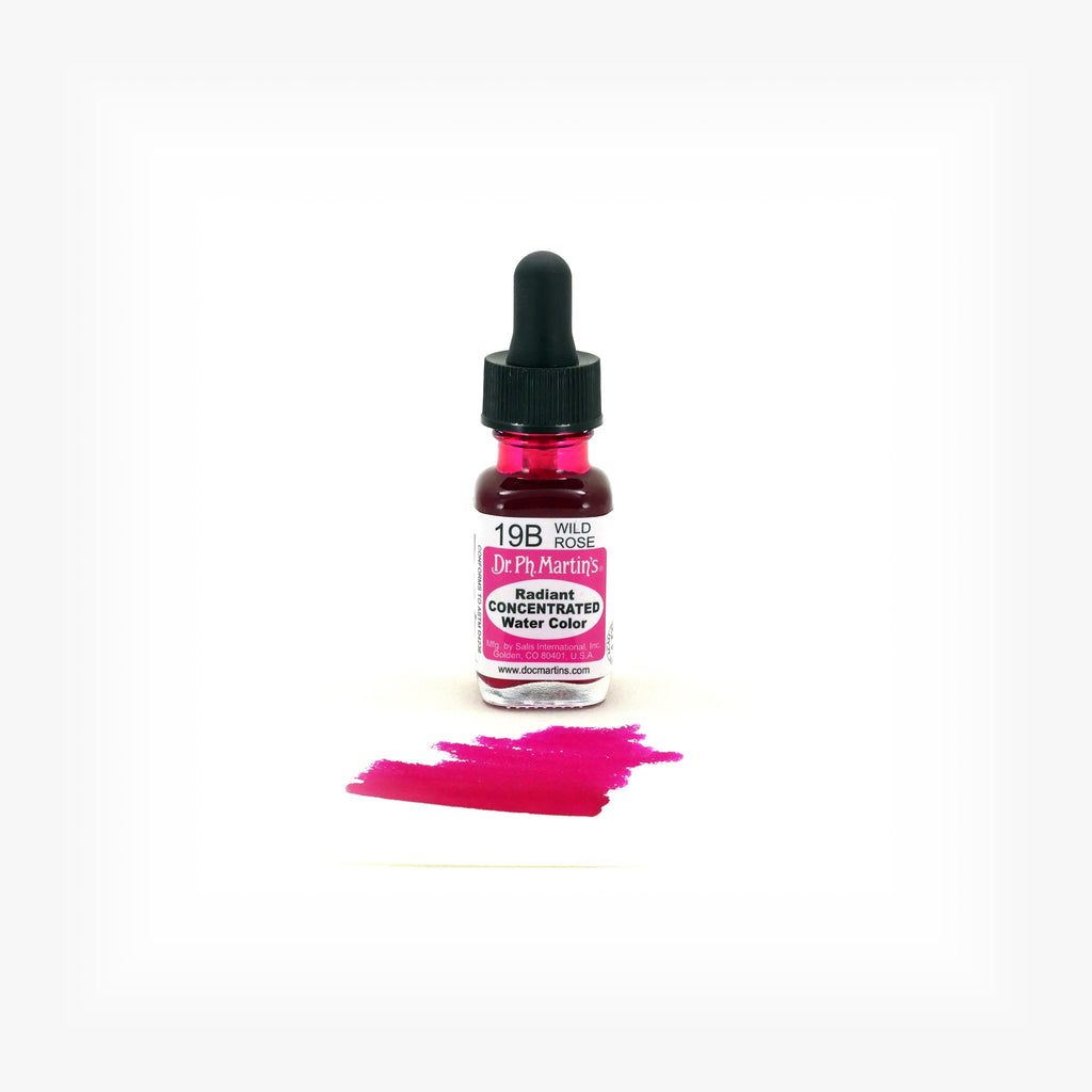 Dr. Ph. Martin's Radiant Concentrated Water Color, 0.5 oz, Wild Rose (19B)