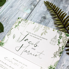 Botanical Wilderness Concertina Evening Wedding Invitations